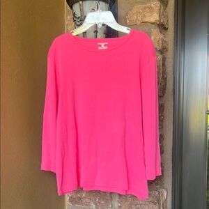 Jones New York Sport Bright Pink Long Sleeve Top Sz: XL
